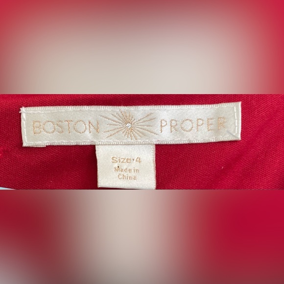 Boston Proper Sleeveless Floral and Tulle Printed Plunging V Cocktail Dress. CL3 - Picture 4 of 6